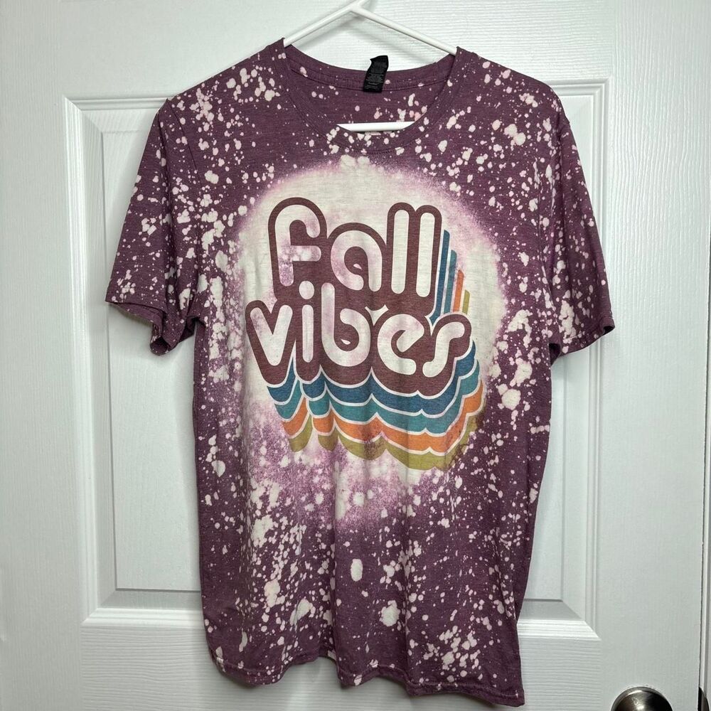 M Anvil Fall Vibes Bleach Splatter Graphic Tee